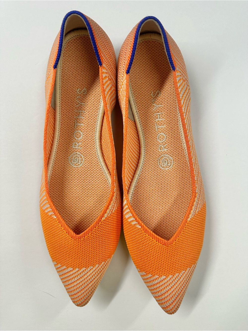 Rothy’s The Point Orange Sherbet Flats Size 8 (Retired)